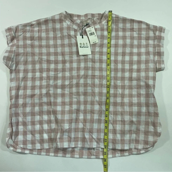 New Barbour Stoneleigh Top White Check Print Size 14 Blouse - Picture 5 of 6